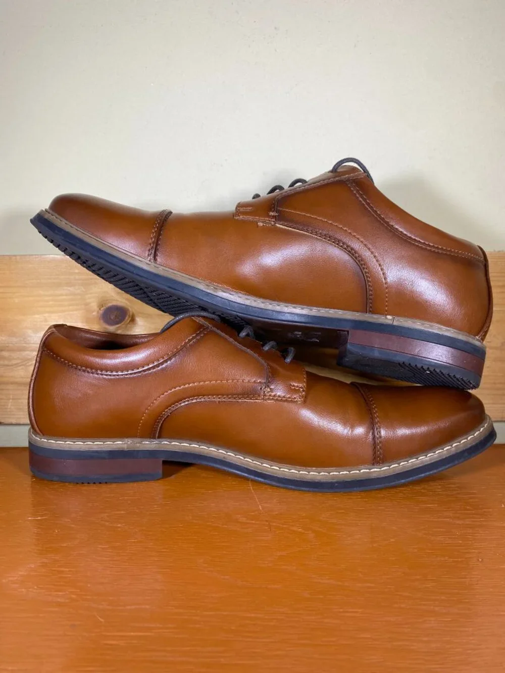 Nunn Bush Carmelo Cap Toe Oxford Size 11 Wide # 81511221 Leather Insoles